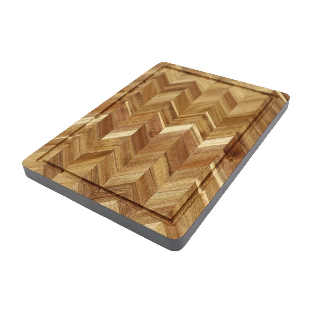 Jaswehome New Acacia Wood Cutting Board With Juice Groove Rectangle End Grain Chopping Serving Boards Kitchen Butcher Block | Дом и сад