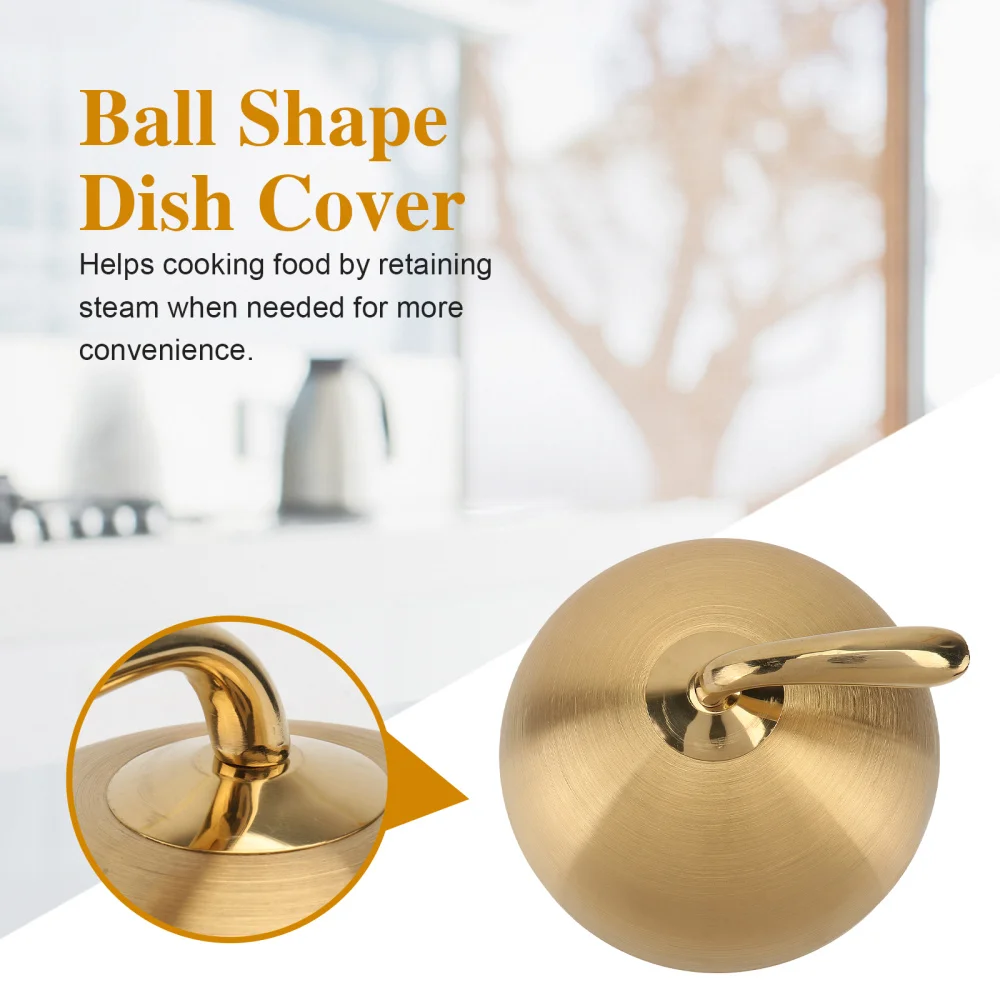 

1PC Sturdy Steak Cover Thickened Iron Plate Cover Magnetic Food Cover(Golden)