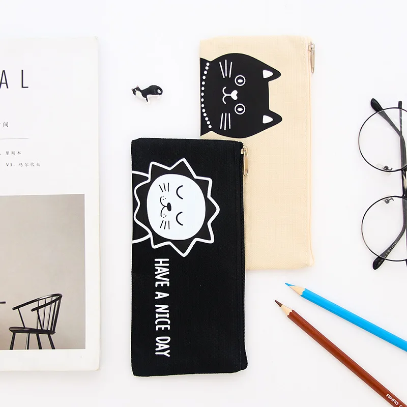 Пенал с изображением кота льва кролика каваи канцелярские принадлежности