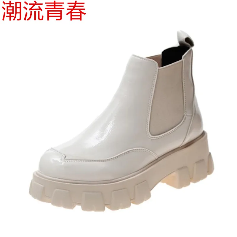 Женские ботильоны женские ботинки челси без шнуровки женская зимняя Осенняя