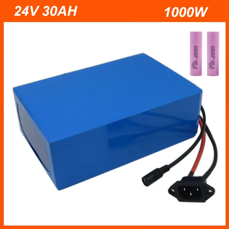 

1000W 24V 30AH Electric Bike Batterie Akku 7S 24 V 20AH 40AH Lithium ion Battery Pack For samsung 18650 Cell 29.4V 3A charger