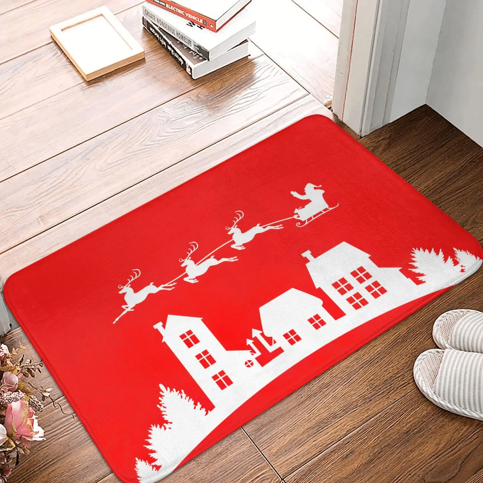 

Рождественские коврики, рождественские украшения, коврики для рождественского дома, ванной, кухонные коврики, коврики для коридора