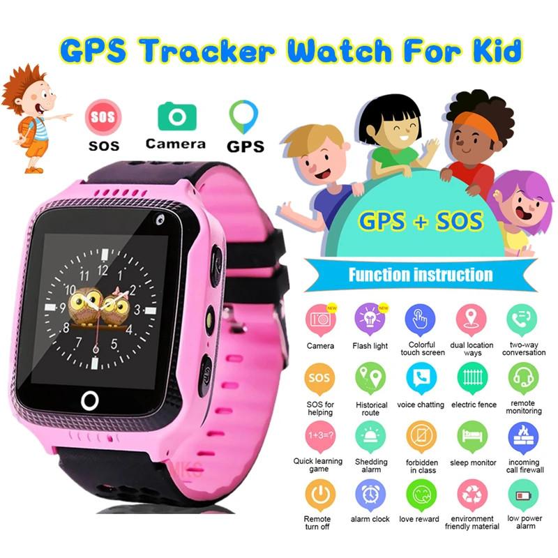 

2021 Q528 GPS Smart Watch With Camera Flashlight Baby Watch SOS Call Location Device Tracker for Kid Safe PK Q100 Q90 Q60 Q50