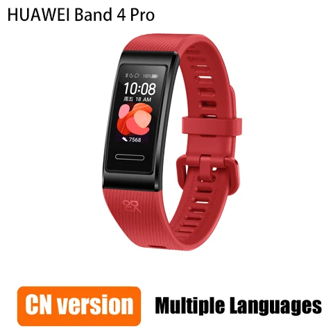 pink Смарт-браслет huawei Band 4 Pro gps, металлическая рамка, цветной сенсорный экран, датчик уровня кислорода в крови, датчик сердечного ритма, браслет для сна - Цвет: pink
