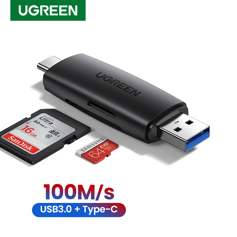 Кардридер UGREEN USB Type C 3 0 к SD Micro TF адаптер для ПК ноутбука телефона OTG кардридер