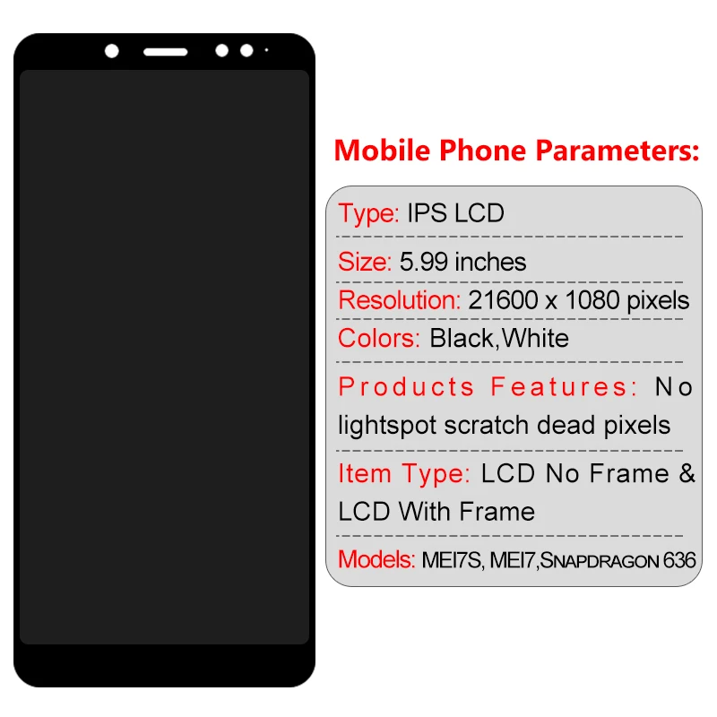 ЖК-дисплей 5 99 дюйма для Xiaomi Redmi Note Pro сенсорный экран с дигитайзером MEI7S MEI7