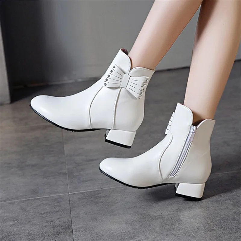 Женские свадебные ботинки PXELENA большие размеры 34 43 с бантом бабочкой и