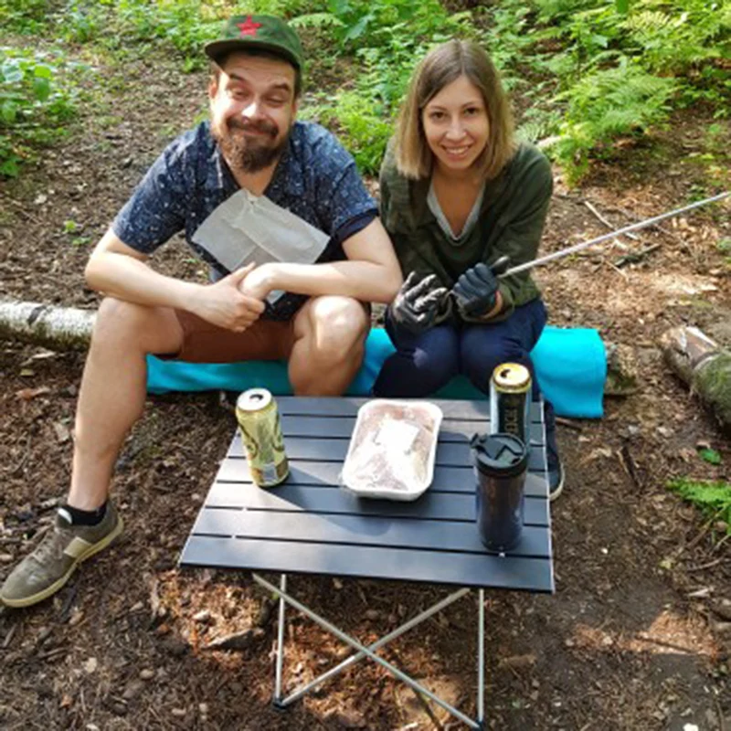 

High Strength Aluminum Alloy Portable Ultralight Folding Camping Table Foldable Outdoor Dinner Desk For Family Party Picnic BBQ