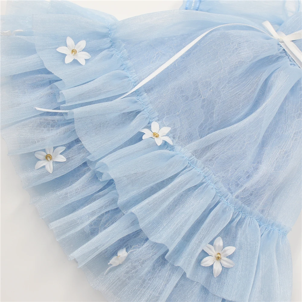 DBS платье для Blyth Doll ICY Licca наряд голубое цветочный костюм свадебное кружевное