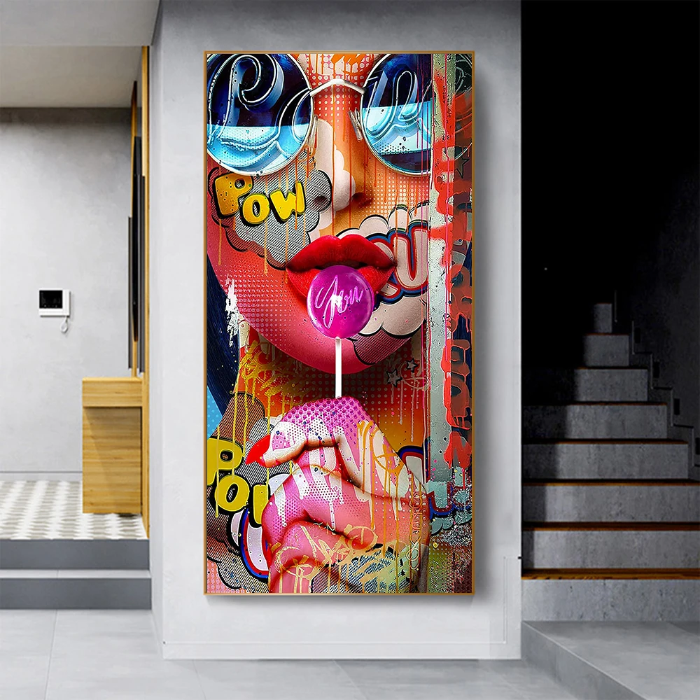 Ful Face Sexy Abstract Woman Canvas Decorative Painting Wall