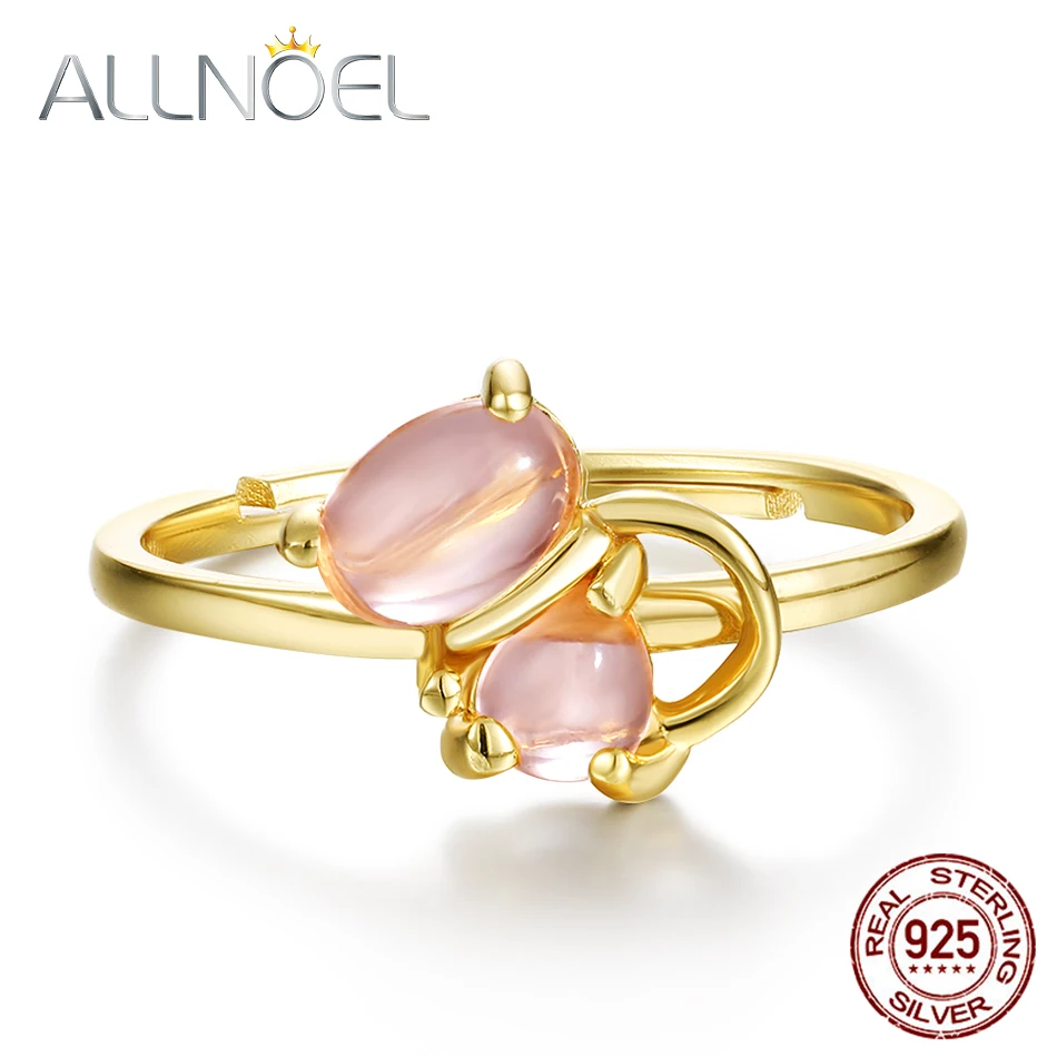 ALLNOEL 925 пробы серебряное персонализированное кольцо с драгоценным камнем для
