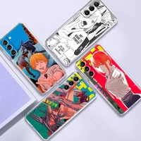 transparent soft case for samsung galaxy s20 fe s21 ultra s10 plus note 20 10 lite s9 clear smartphone cover anime chainsaw man