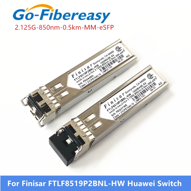 

SFP волоконно-оптический модуль приемопередатчика оригинальный Finisar FTLF8519P2BNL-HW для Huawei 2,125G-850nm-0.5km-MM-eSFP волоконно-оптический модуль