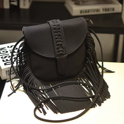 

Johnature Women Leisure Tassel Bag 2021 New All-match Fashion Crossbody Bags Pu Leather Solid Color Female Small Shoulder Bags