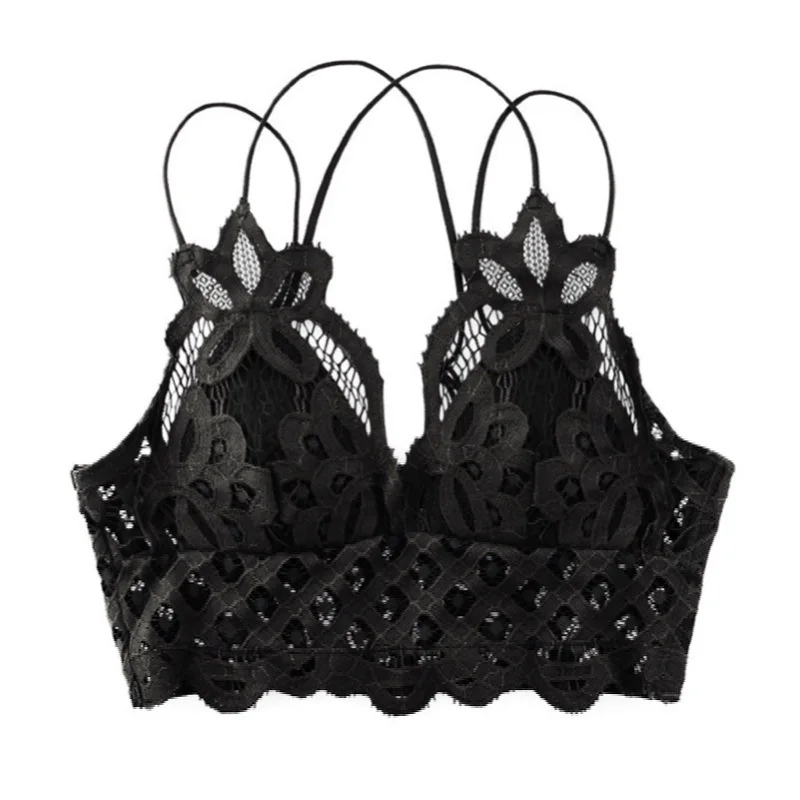 

Maison Gabrielle Wireless Bralette New Style French Strap Stretch Lace Triangle Cup Wire-Free Comfortable Breathable Sexy Bra