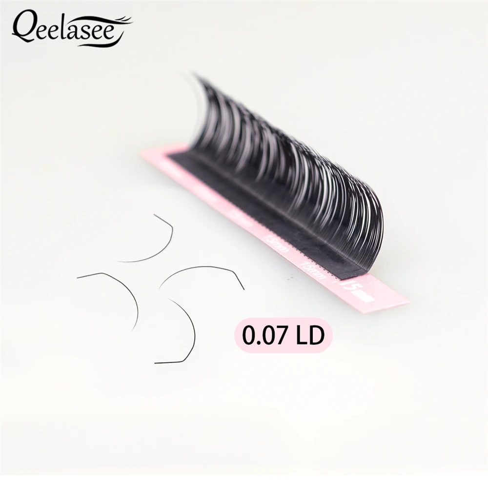 Qeelasee 4 лотка L/L+/LC/LD curl накладные ресницы для наращивания норки черный материал 8-15 мм смешанный лоток L локон накладные ресницы