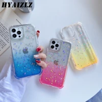 shockproof phone case for iphone 13 12 mini se2020 11 pro max xr x 7 8 plus clear gradient glitter bling back cover bumper funda