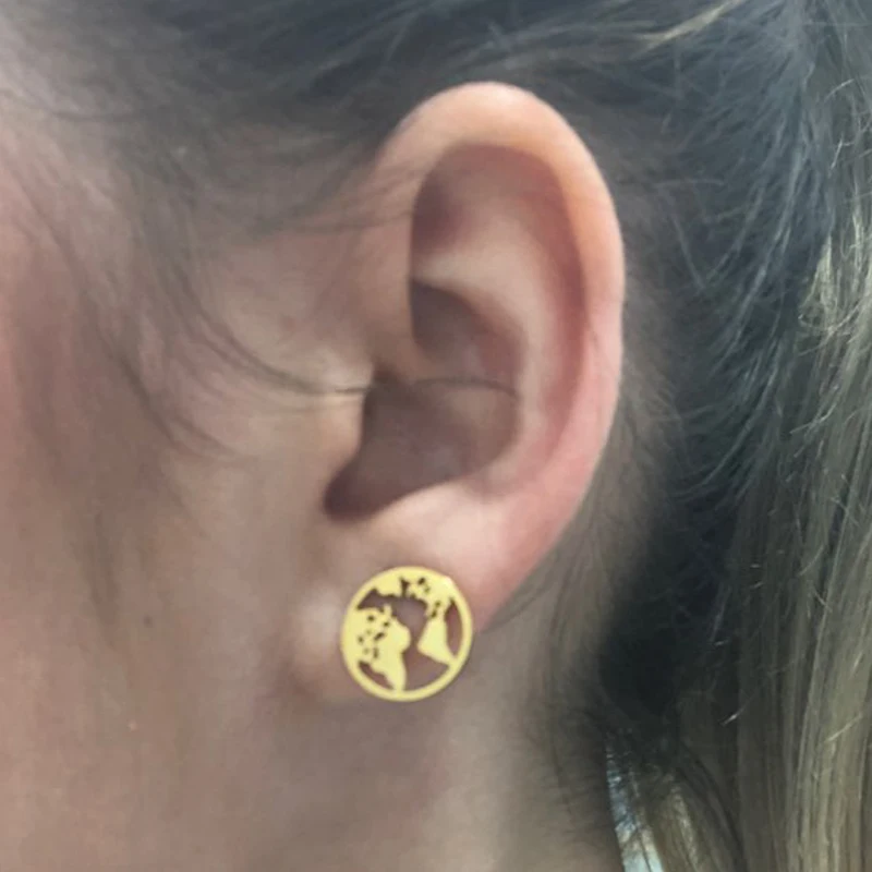 Женские серьги SMJEL из нержавеющей стали с изображением карты