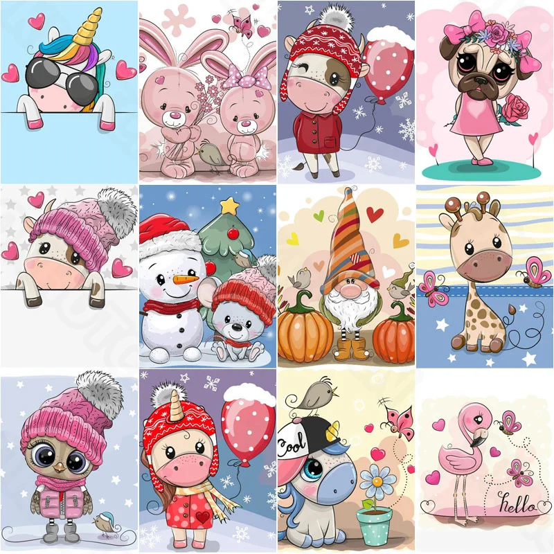 

Diy Diamond Painting Animals Anthropomorphic Doll Pillow 5D Cross Stitches Kits For Adults Home Painting By Numbers
