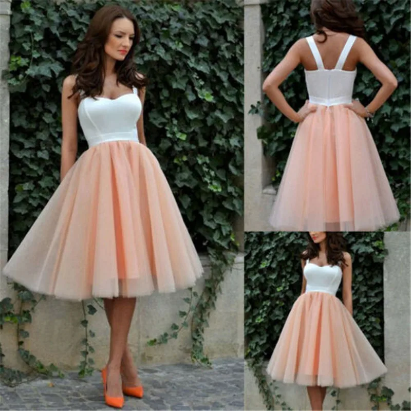 

Women Sexy Formal With Strapless Short Tulle Evening Dress Ladies Deep V-neck Sleeveless Dress mesh Mini Vestito Ball Prom Gown