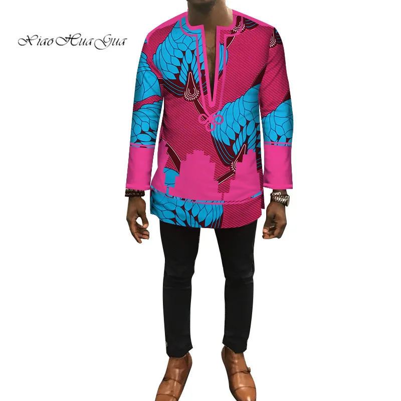 2020 Новая Осенняя Дашики африканская мужская одежда Bazin Riche Лоскутная Мужская