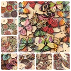 50 шт.лот серии винтажных картин деревянные пуговицы с 2 отверстиями для рукоделия скрапбукинга украшения одежды Швейные аксессуары