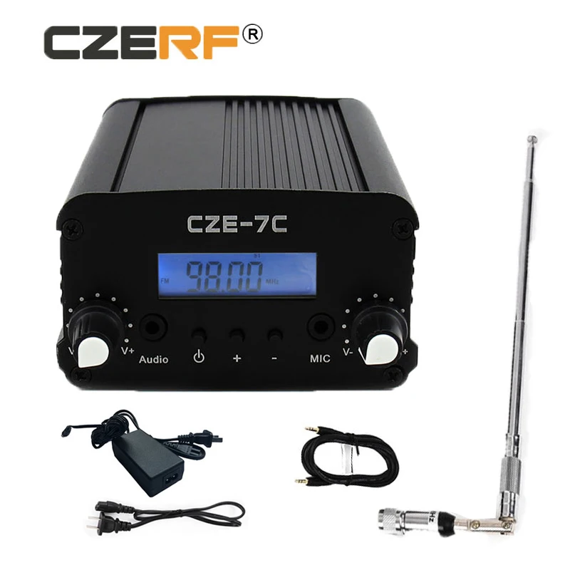 CZE-7C 76 ~ 108MHz 7W беспроводной FM-передатчик с телескопической антенной | Электроника