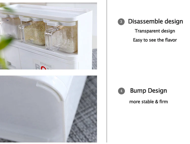 DIY кухонная приправа коробка для хранения запасной съёмной ящик стойка для специй банка ящик набор контейнеров кухонный держатель Органайзер стойка