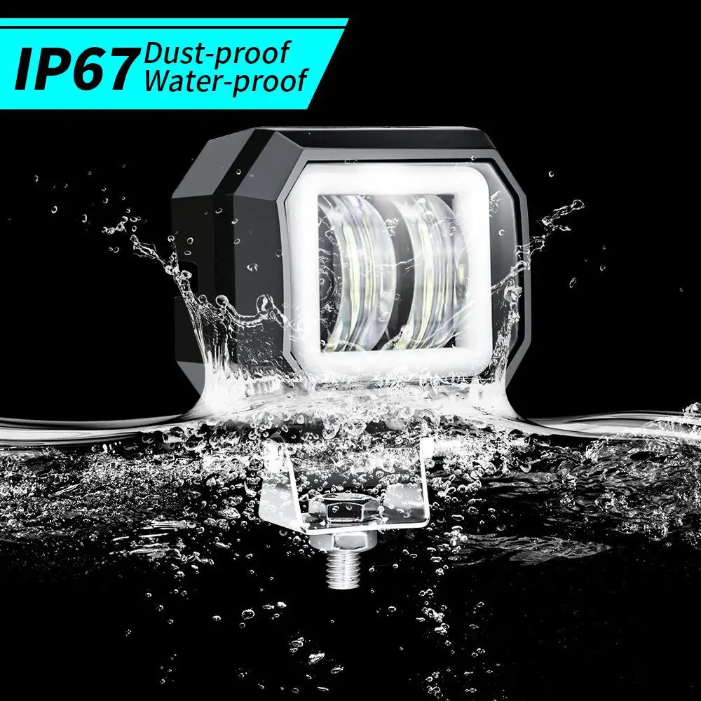 2 шт. 3 дюйма 20 Вт 6000 К внедорожник квадратный светодиодный рабочий свет