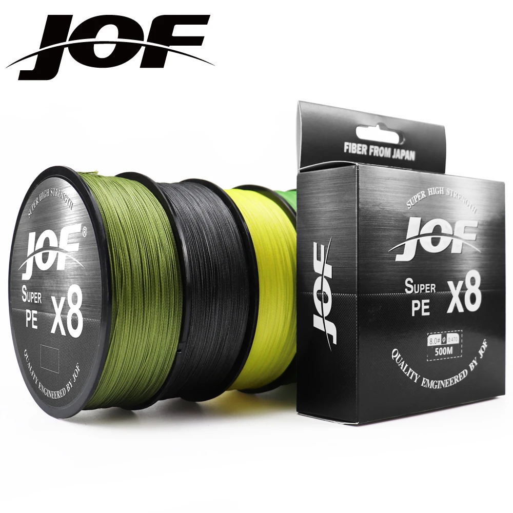 JOF 8 Braided Fishing Line 150M Multifilament PE 4 Strands Fishing Cord 10LB-85LB Strong Japan Technology Orange 7colors