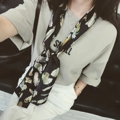 

50x50cm Shawl Striped Scarf Women Girls Hotel Waiter Flight Attendants Business Printing Square Imitate Elegant Silk Soft Scarf