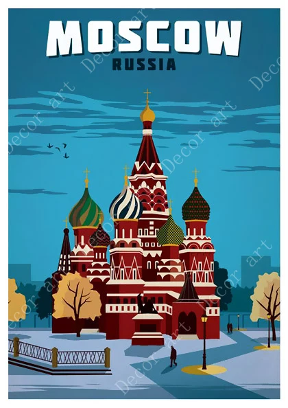 Россия СПб для путешествий холст живопись винтажная стена крафт постеры