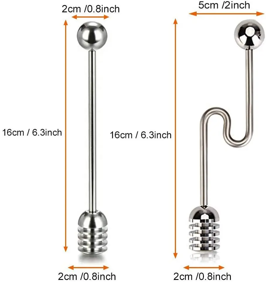 

Honey and Syrup Dipper Stick Server Honey Spoon 304 Stainless Steel Wand for Honey Pot Jar Containers
