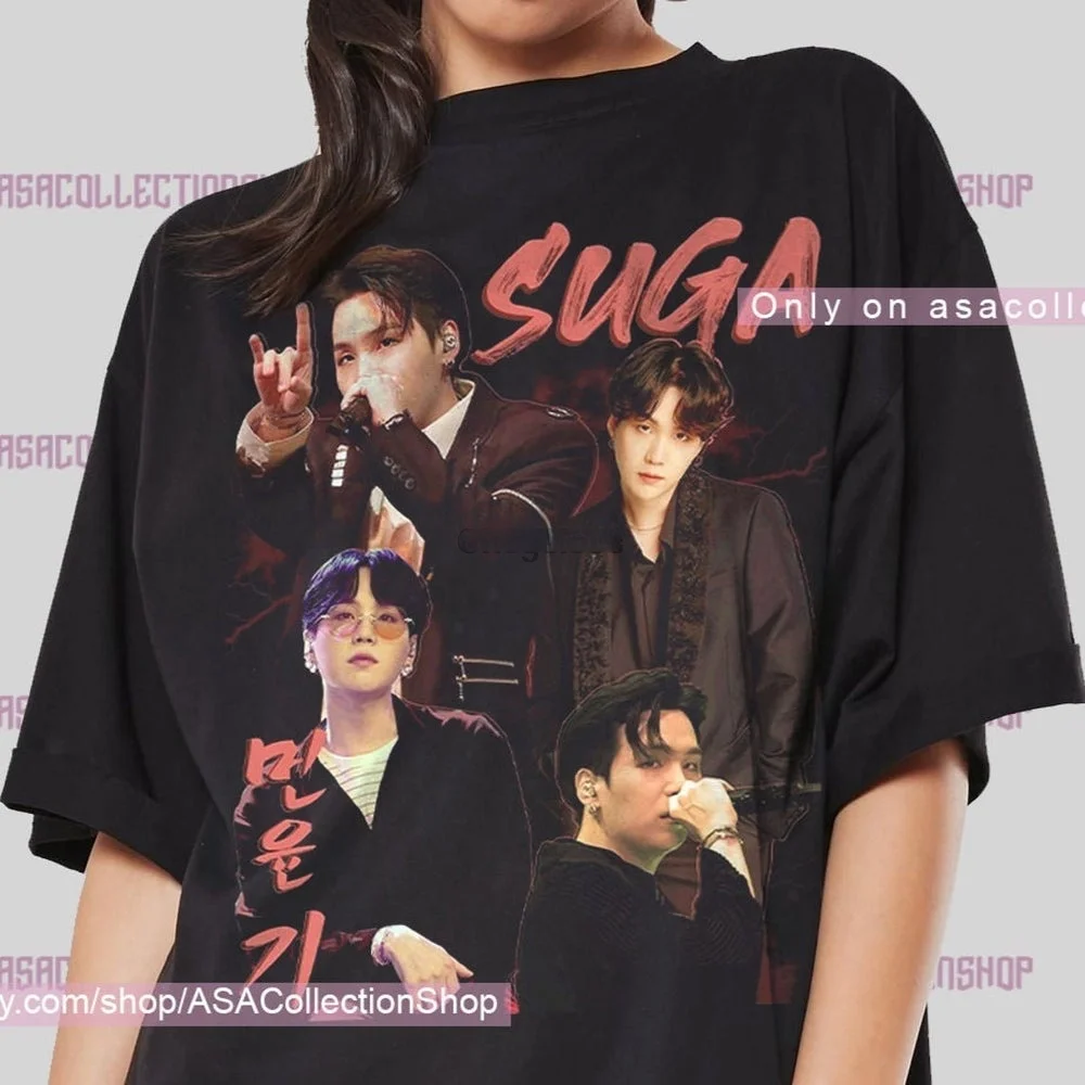 

Suga Винтажная Футболка Bangtan Boyband Kpop Bangtan Boys J Hope(1)