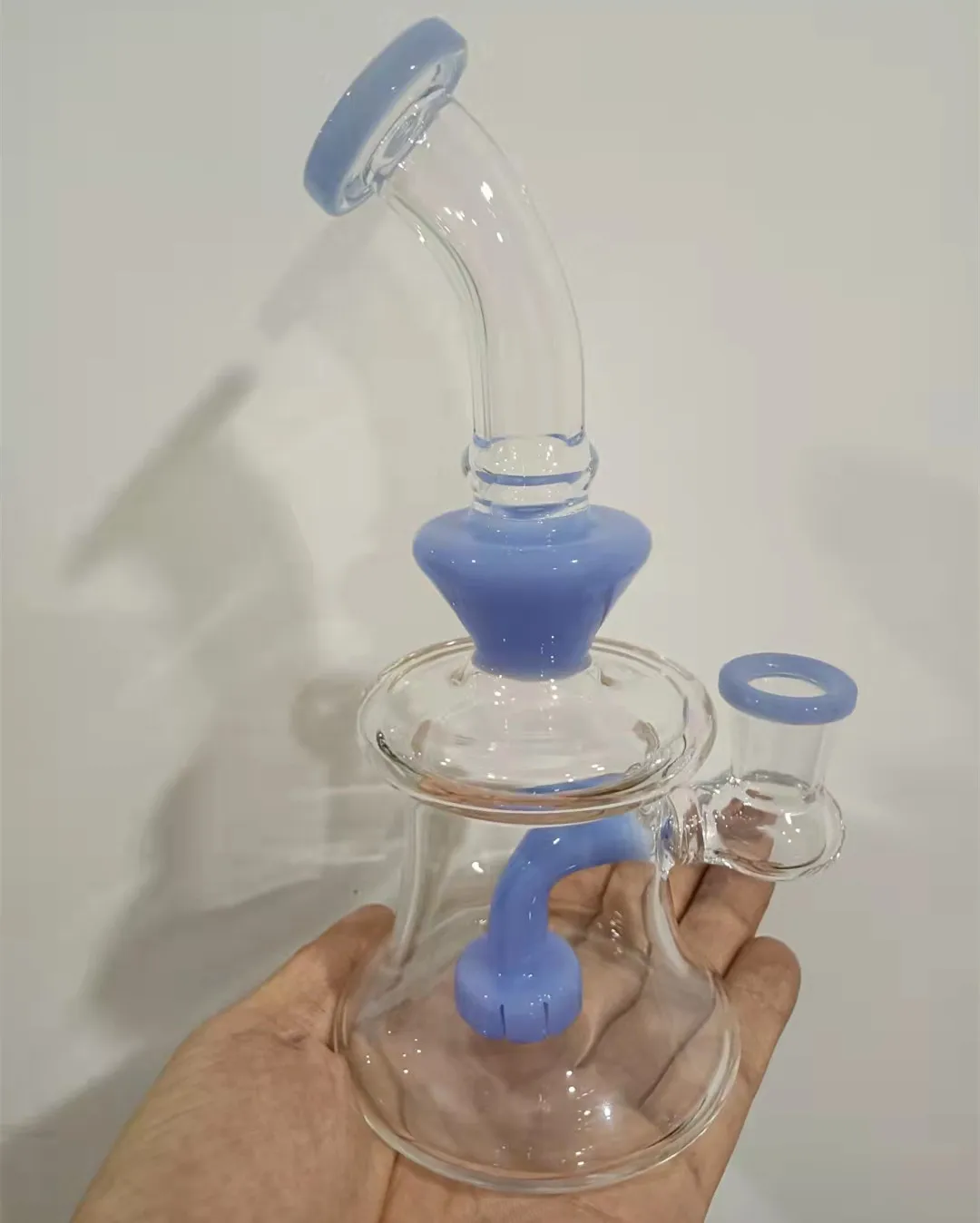 

Glass Hookah Pipe Comes With 1pc Bowl Shisha Gooseneck Crystal Blue Chicha Smoke Glass Oil Collector Blunt Dab Rig Waterpipe Set