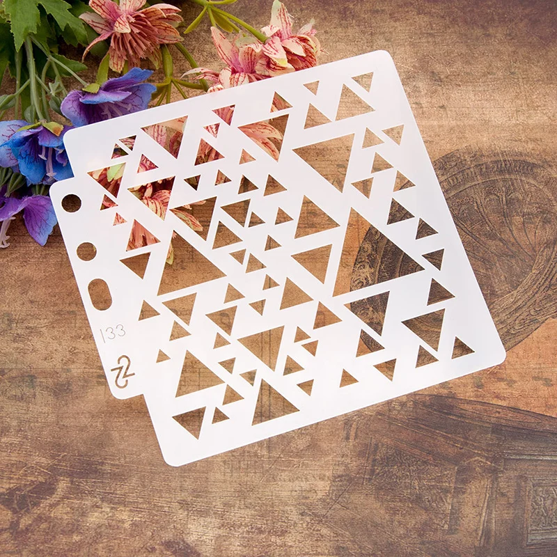 14x13 см DIY декоративный треугольный трафарет для покраски на стене мебельные