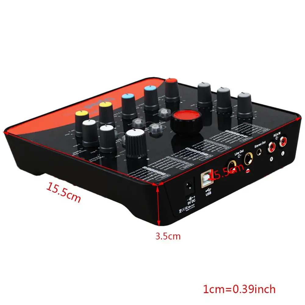 

1 Set Upod Pro Professional External Sound Card Microphone 48V USB2.0 Recording Interface for Phone PC Karaoke Live