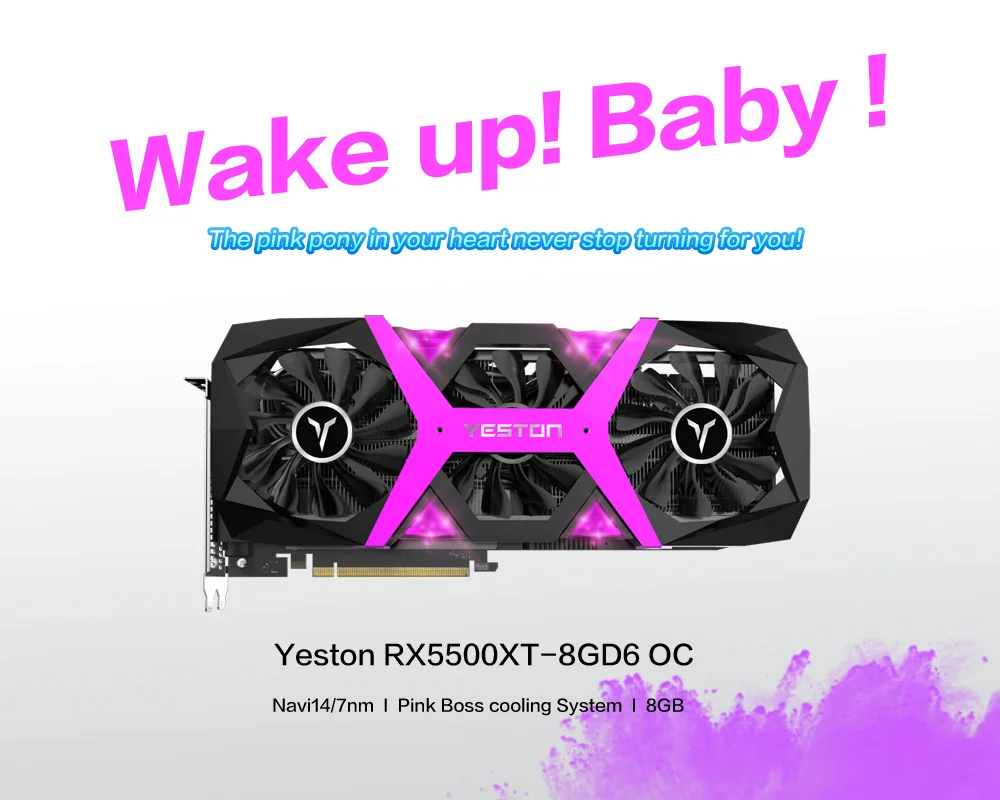 Yeston Radeon RX 5500 XT GPU 8 Гб GDDR6 128 бит 7 нм игровой настольный компьютер ПК видеокарты