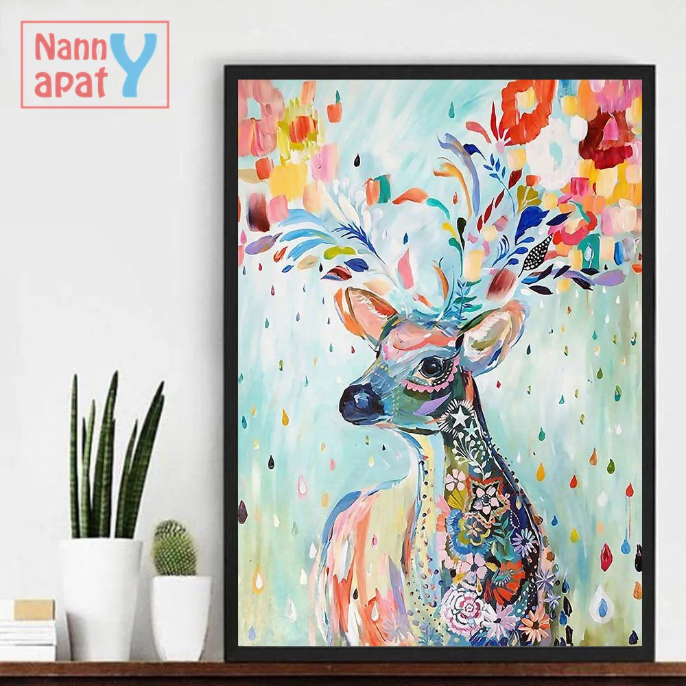 

Nordic Art Watercolor Poster Animal Deer Minimalist Canvas Painting A4 Wall Picture Print Modern Home Room Decor Hand Painted