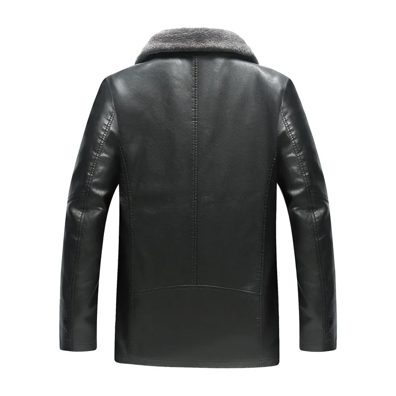 

Fat men's winter leather jacket fat men's casual loose Pu fur coat plus large fur one men's coat
