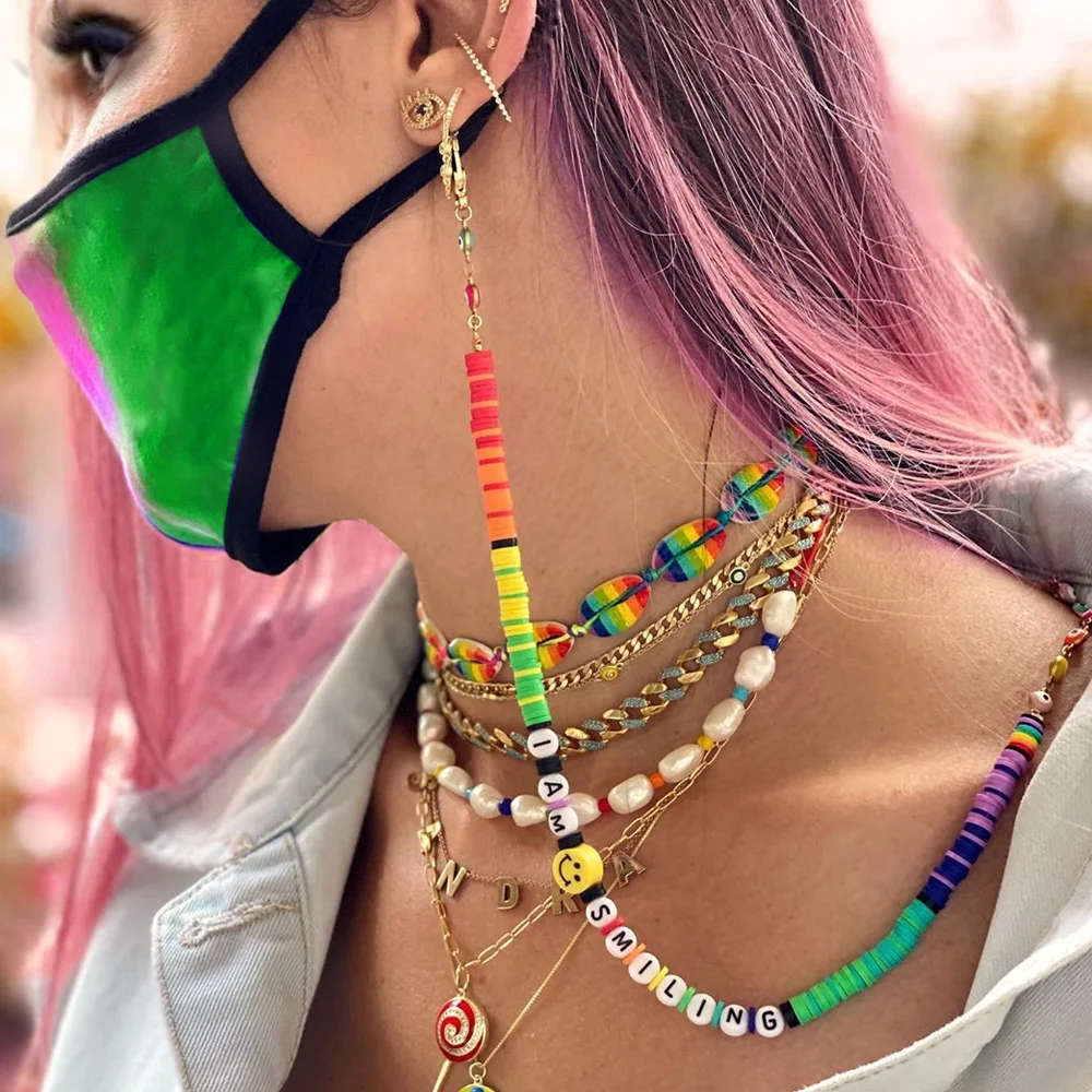 Цепочка Go2Boho для масок с буквами женское ожерелье бохо ювелирные изделия