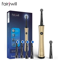 fairywill fw 2205 sonic toothbrush electric toothbrushes kids smart timer rechargeable whitening with 10 brush heads gold color