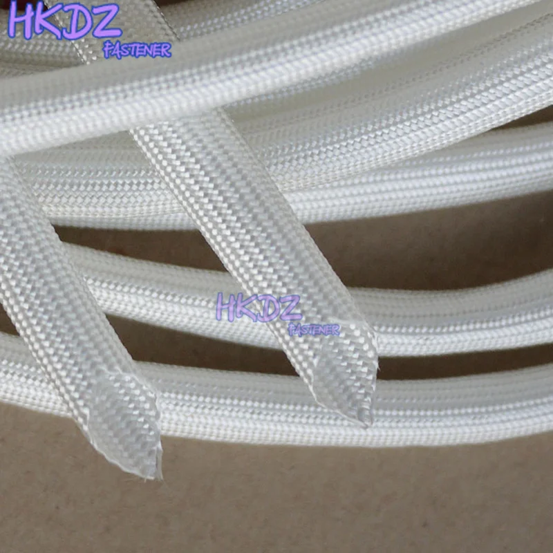1-50Meters 1~40mm 600 Degree Celsius High Temperature Braided Soft Fiberglass Sleeving Fiber Glass Tube White Insulating Tube