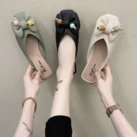 2021 korean version of the new fashion flat slippers women spring and summer casual slippers women wear half slippers