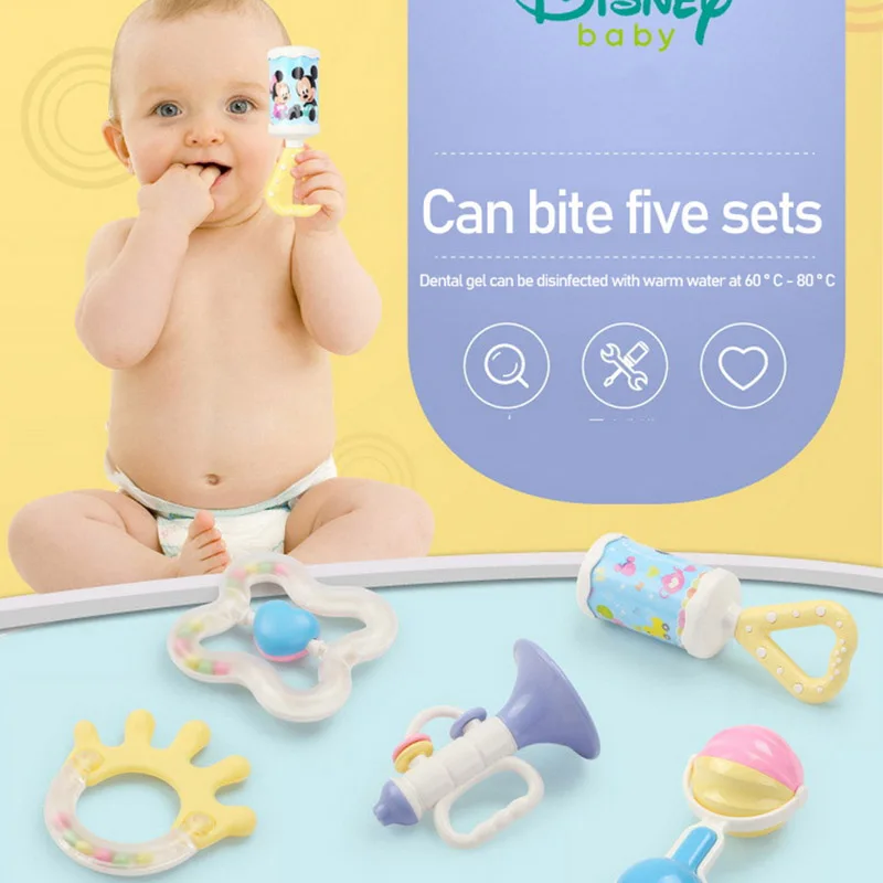Disney детская игрушка 5 шт. детский Прорезыватель головоломка новорожденный ручной захват погремушка Товары для малышей Прорезыватель игрушки