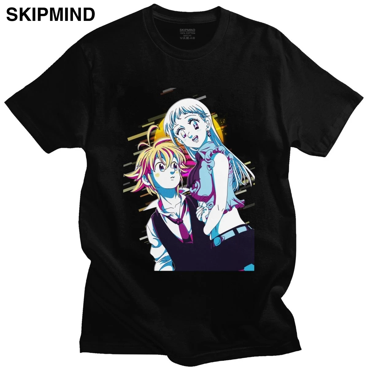 Футболка мужская хлопковая с коротким рукавом японская рубашка принтом манга