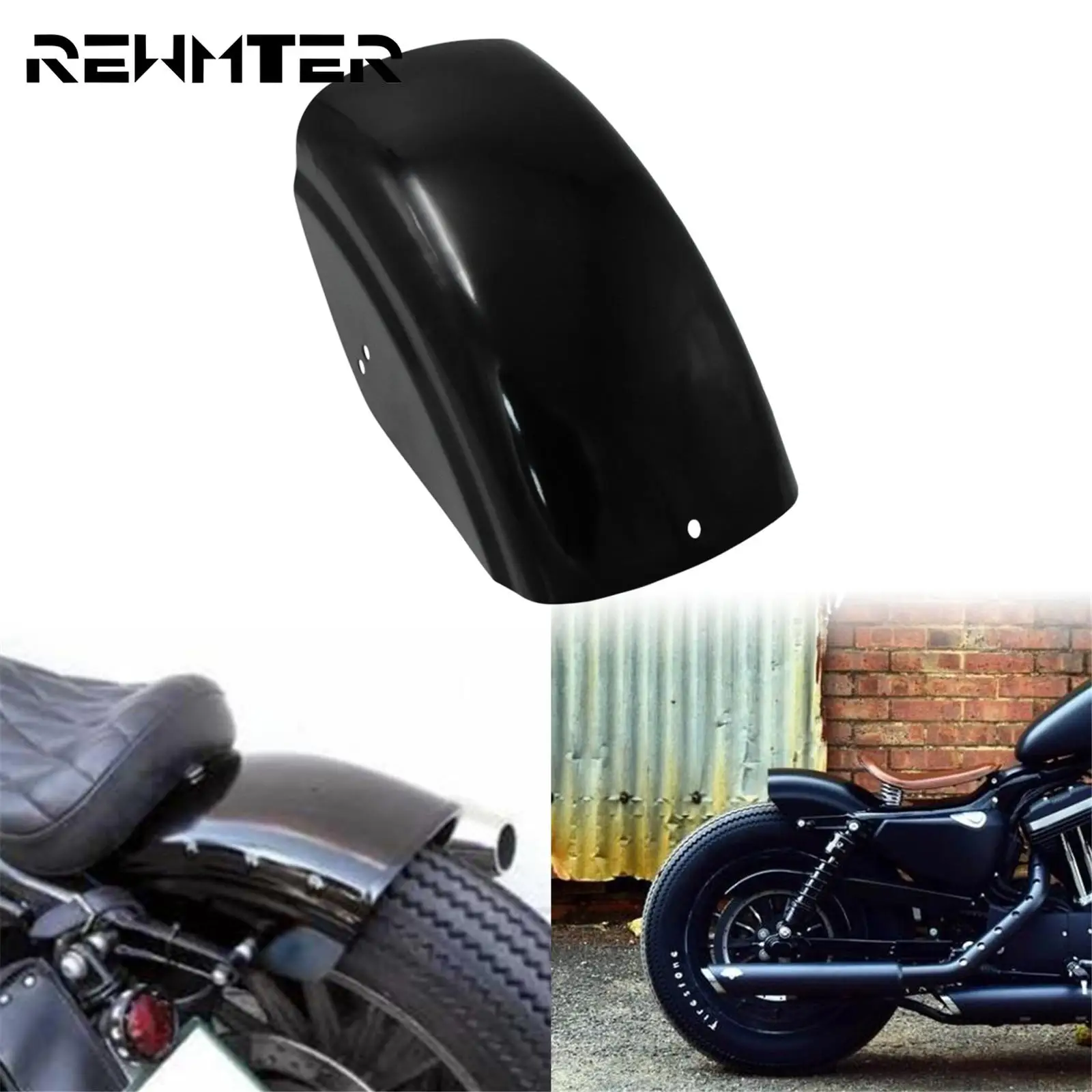 

Black Short Flat Rear Fender Mud Guard Bobber Cafe Racer Mudguard Protection Cover Steel For Harley Sportster XL 1200 883 72 48