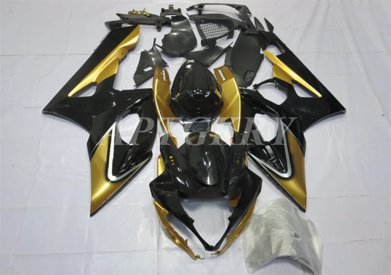 

New ABS Plastic Shell Motorcycle Fairing kit Fit For Suzuki GSXR1000 2005 2006 GSXR1000 Bodywork set Custom Gold Black