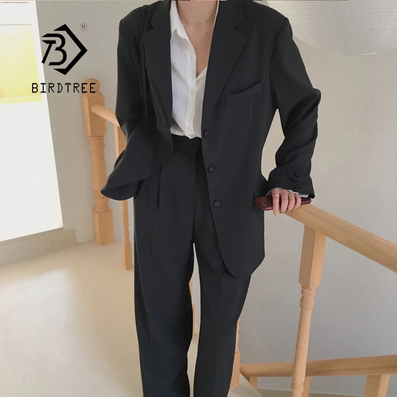 Осень новое поступление женский черный однотонный комплект из 2 предметов