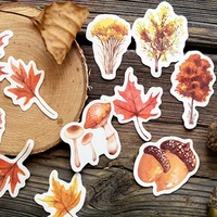 46pcs autumn forest animal stickers cartoon sticker diary sticker yellow fallen leaves scrapbooking diy children stationery